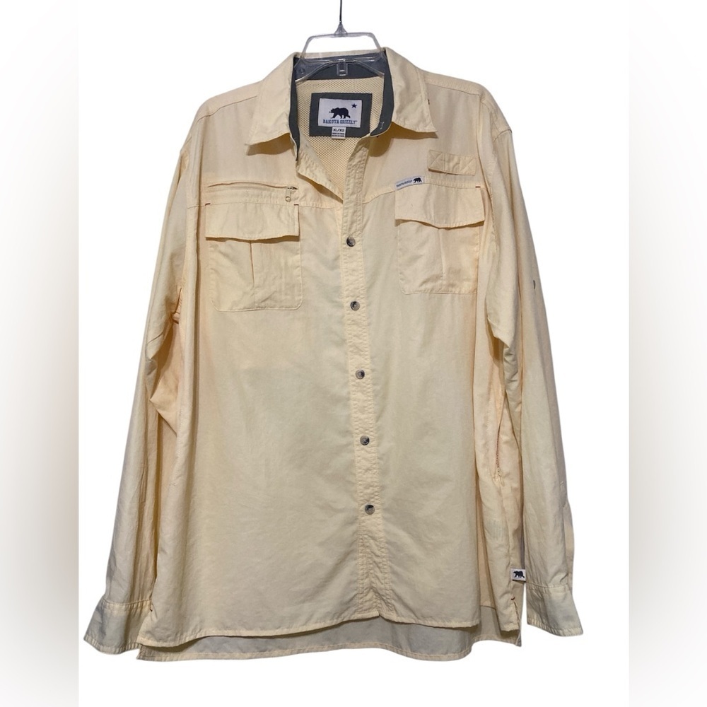 Men's yellow Button Down camp shirt